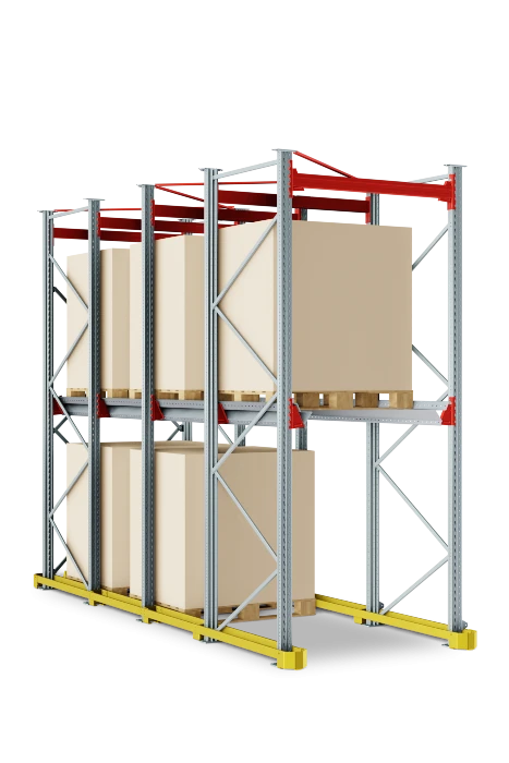 Набивной стеллаж 1350x3200x2200 мм (ДхГхВ). Ярусы: пол +1