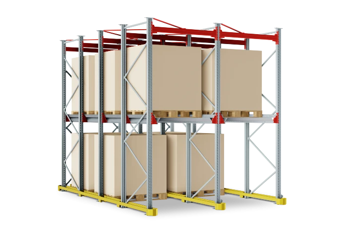 Набивной стеллаж 2800x3200x2200 мм (ДхГхВ). Ярусы: пол +1