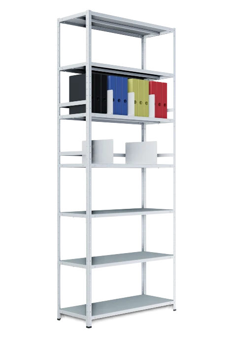 Полочный стеллаж 1000x400x1800 мм (ДхГхВ). Полки метал.: 7 шт.