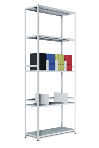 Полочный стеллаж 1000x400x1800 мм (ДхГхВ). Полки метал.: 5 шт.
