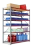 Складской стеллаж 1500x600x2200 мм (ДхГхВ). Полки цинк: 6 шт.