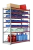 Складской стеллаж 1500x600x2200 мм (ДхГхВ). Полки цинк: 7 шт.