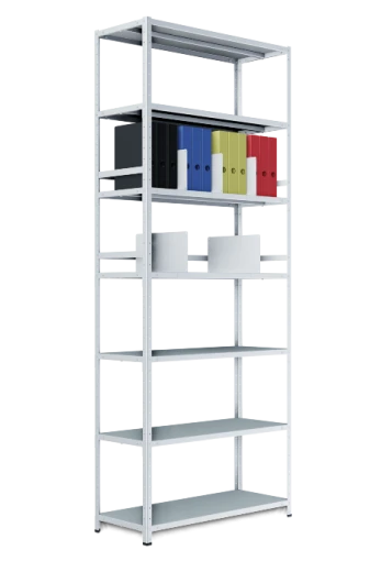 Полочный стеллаж 1000x400x1800 мм (ДхГхВ). Полки метал.: 7 шт.