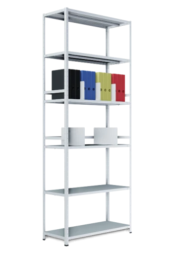 Полочный стеллаж 1000x400x1800 мм (ДхГхВ). Полки метал.: 6 шт.