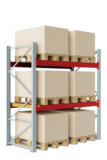 Фронтальный стеллаж 1800х1050х2000 мм (ДхГхВ). Ярусы: пол +2