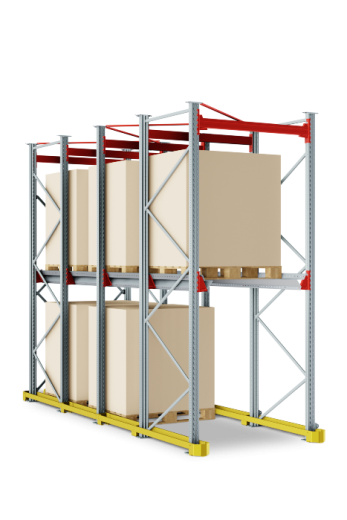 Набивной стеллаж 1350x3200x2200 мм (ДхГхВ). Ярусы: пол +1