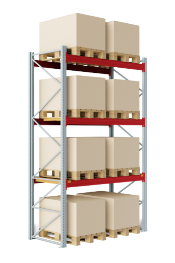 Фронтальный стеллаж 1800х1050х3000 мм (ДхГхВ). Ярусы: пол +3