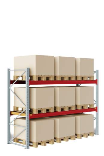 Фронтальный стеллаж 2700х1050х2000 мм (ДхГхВ). Ярусы: пол +2